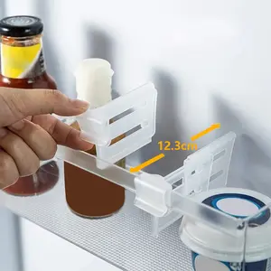 12/4PCS Adjustable refrigerator side door baffle, household division and finishing partition clip, partition plate division baffle storage artifact