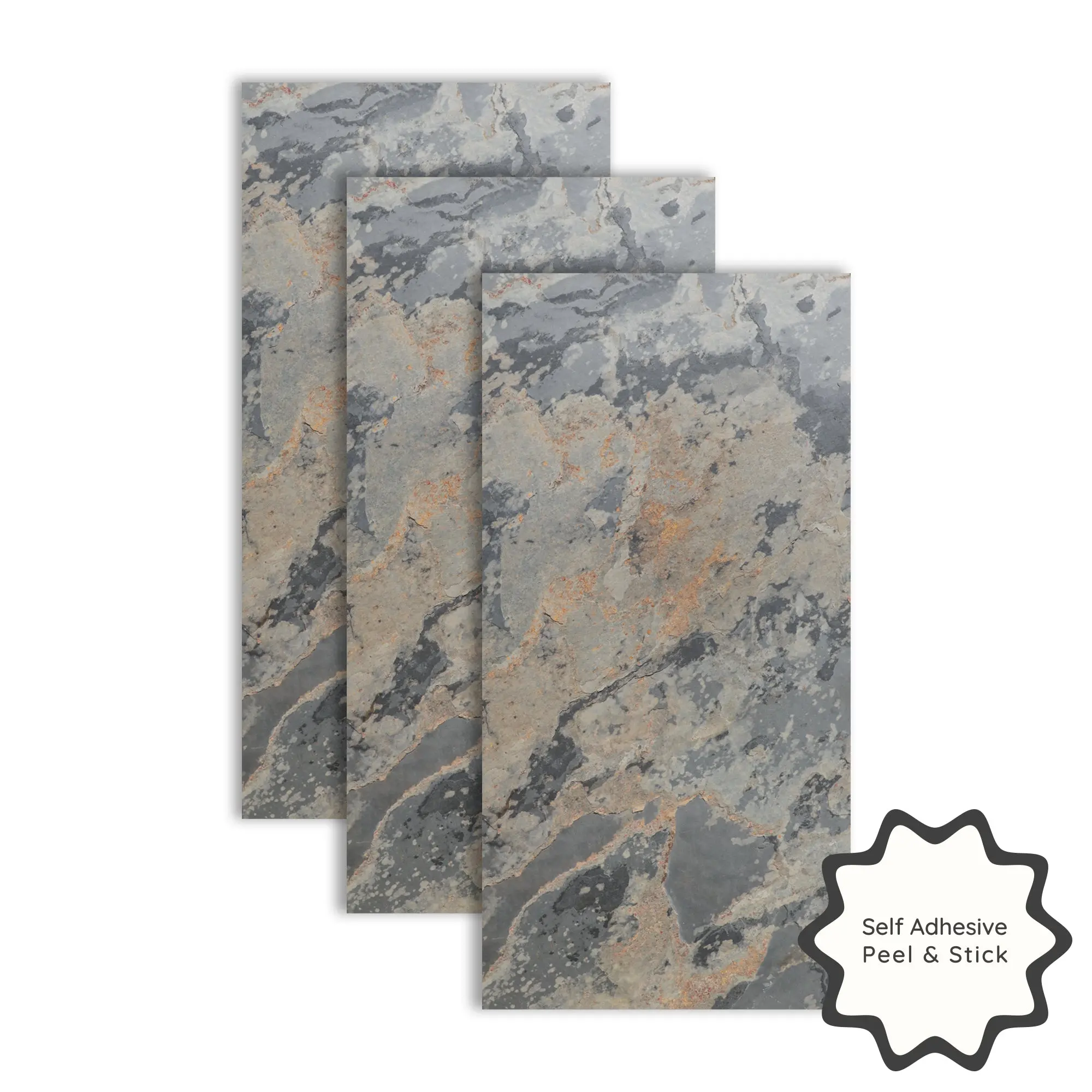 Rustic Slate - Peel & Stick Thin Real Stone Veneer Sheets [Pack of 5]