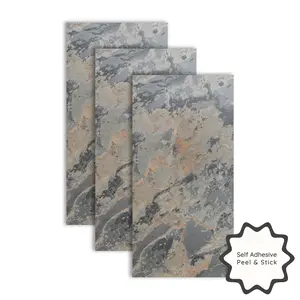 Rustic Slate - Peel & Stick Thin Real Stone Veneer Sheets [Pack of 5]