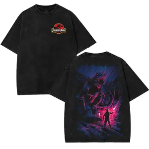 Jurassic Park T-Rex Is Back - Wear the Roar Before It Hits Theaters Unisex Vintage Washed T-Shirt, 100% Premium Cotton, Crewneck, Streetwear Outfits