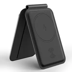 Magntic Wallet for IPhone, Works with Find My, Strongest Magnetic Wallet for Phone Wallet with Adjustable Stand, Wallet Tracker, multi-Cards Holder, Vegan Leather, Black phone wallet Camera Blue Smartphone Cellphone