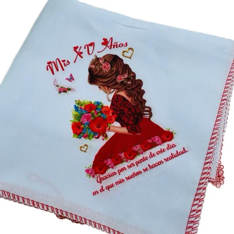 12pcs Decorative Disposable Packaged Napkins - 100% Polyester, 10x10in Printed, Elegant Design Kitchen Tableware for Quinceanera Celebration Favors
