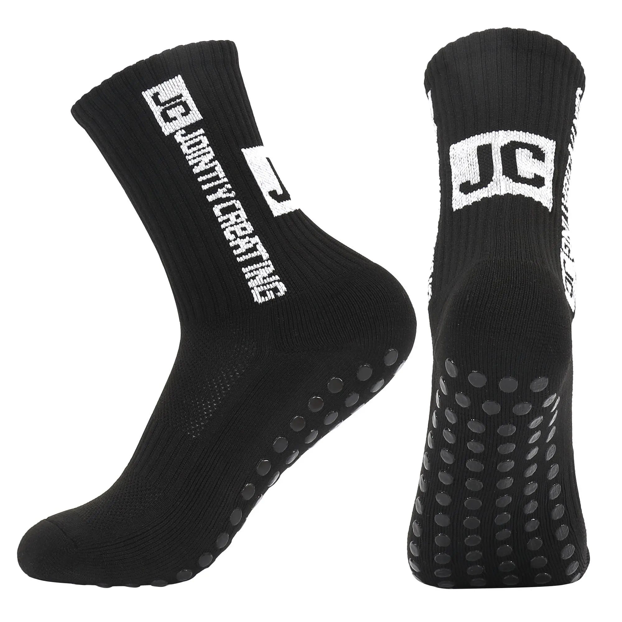 Non-Slip Soccer Grip Socks for Men & Women, Athletic Cushioned Crew Sports Socks Pack