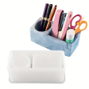 Resin Pen Holder Storage Box Mold, DIY Resin Flower Pot Silicone Mould, Manual Tool for Craft Making, Home Decor Accessories, Stationery Organizer