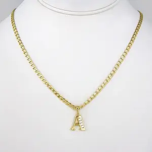 Letter Necklace Gold Plated 14 k 23 inches  (Dejar nota adicional si desea una medida más corta)