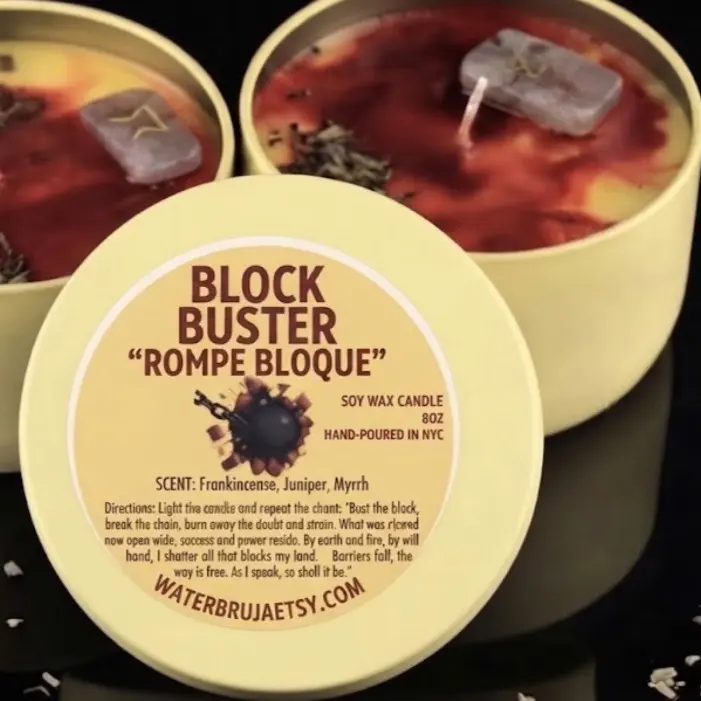 Blockbuster / "Rompe Bloque" hand-poured soy wax candle