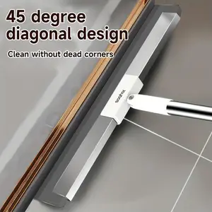 Multifunctional Floor Scraper Broom – 38.78" Handle for Floor, Bathroom & Glass Cleaning Tool