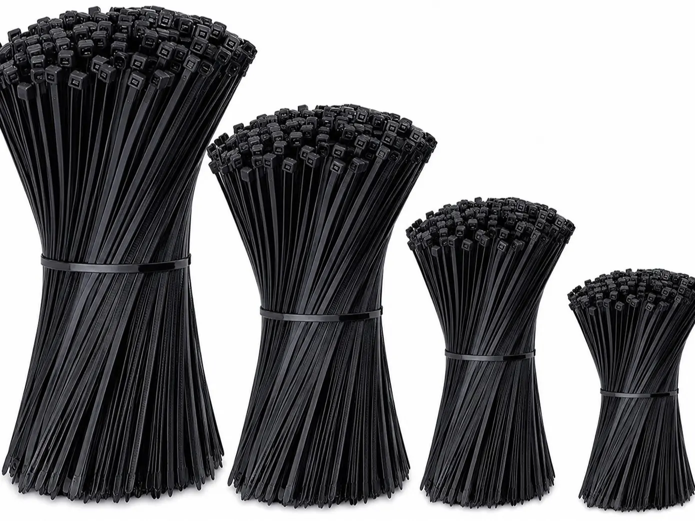 Zip Ties Assorted Sizes(4”+6”+8”+12”), 400 Pack, Black Cable Ties, UV Resistant Wire Ties