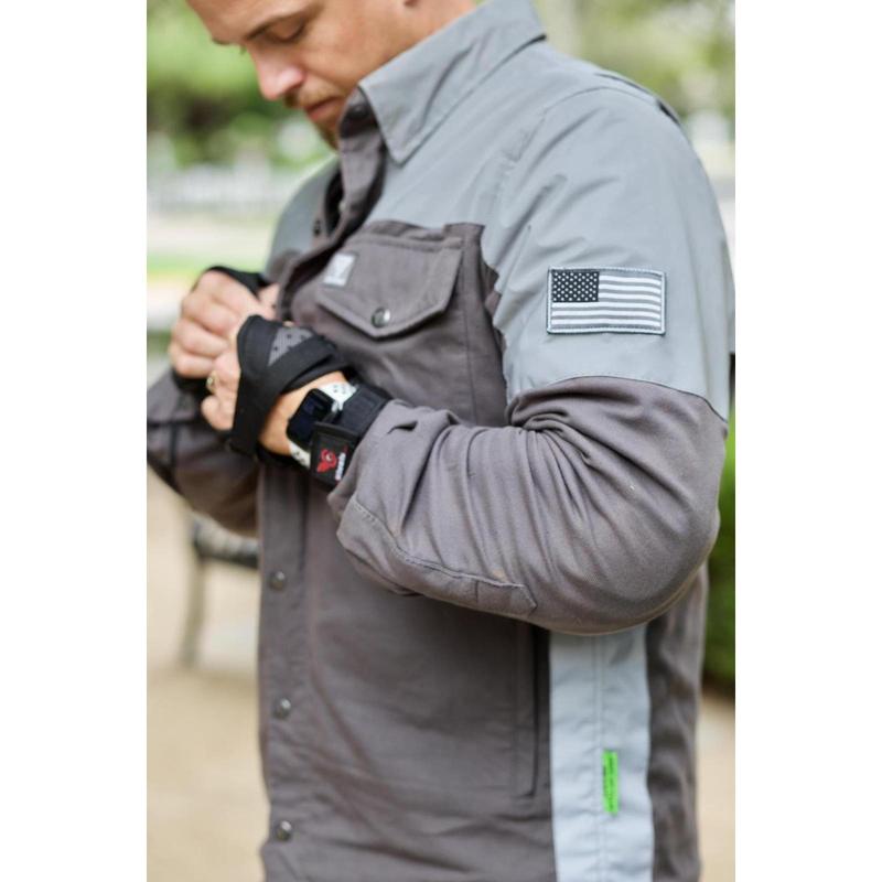 Flannel Reflective Shirt "Twilight Titanium" - Gray with Pads