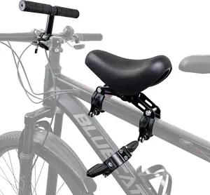 Front Mounted Bicycle Seats for ,   Seat Mountain with Handlebars Foot Pedals for  2~5  (Black)