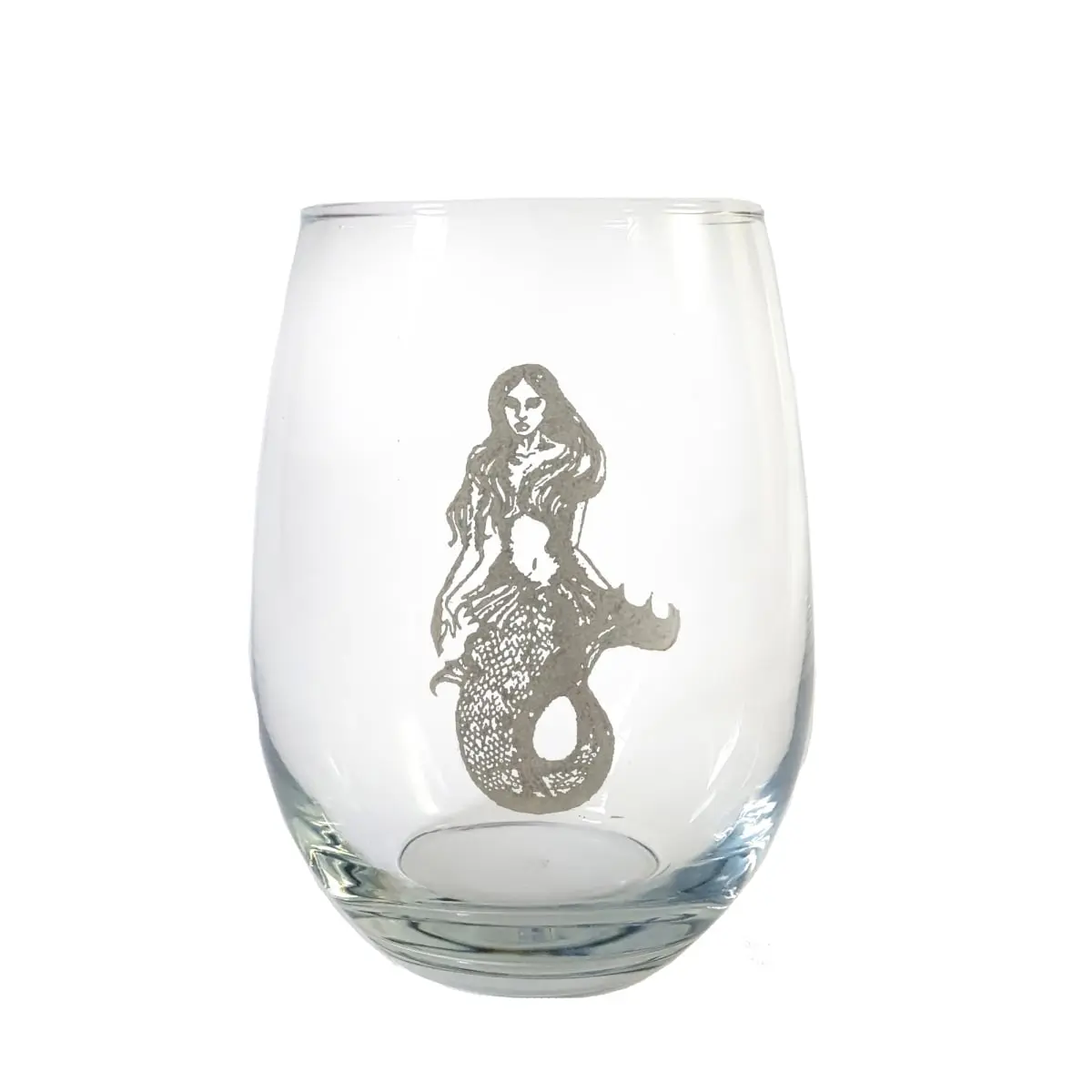 Lyoncraft WIME01 18 oz Mermaid Engraved Stemless Wine Glass