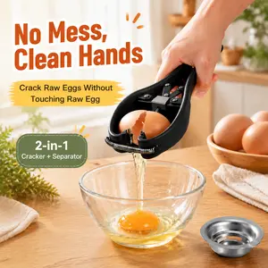 The "No-Mess" Egg Master: One-Press Opener & Stainless Steel Separator – Keep Hands Clean, Shells Out, and Parties Fun! Perfect for Breakfast, Baking & Fitness Meals