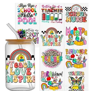 Random 20pcs UV DTF Packing and Cartoon Festival Used for Crafts Random Style Cup Stickers summerwins