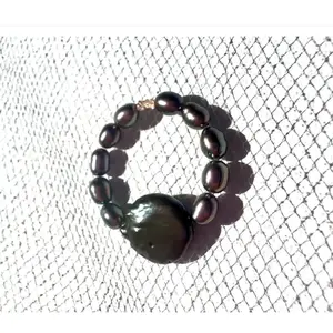 Black Peacock Freshwater Pearl Ring