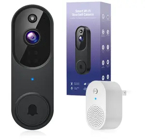 1080p Wireless Video Doorbell Camera with Chime AI Human Detection 2-Way Audio FHD Live View Battery Powered Night Vision Indoor & Outdoor Black