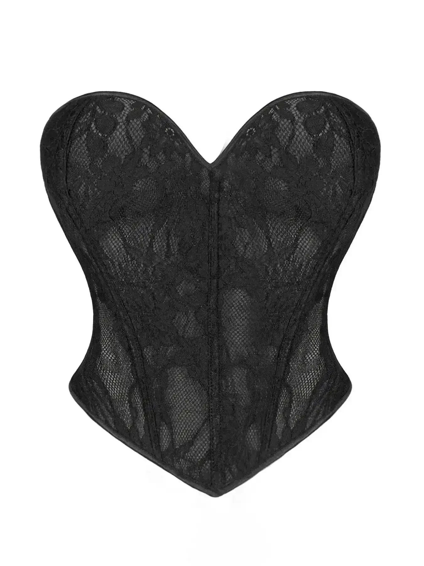 Floral Lace Women's Corset Structure Heart Shaped Tube Top Retro Fashion Hook and Eye Front Shaper Tummy Control for Daily Wear Body Shapewear Faja Fit easy care everyday top wardrobe essential musthave piece chic style