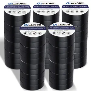 Oleitodh 50 Pack Black Electrical Tape 3/4 in x 66 ft Waterproof Vinyl Electrical Insulating Tape High Temperature Resistance Electric Tape Under 600V Home Outdoor Multipurpose