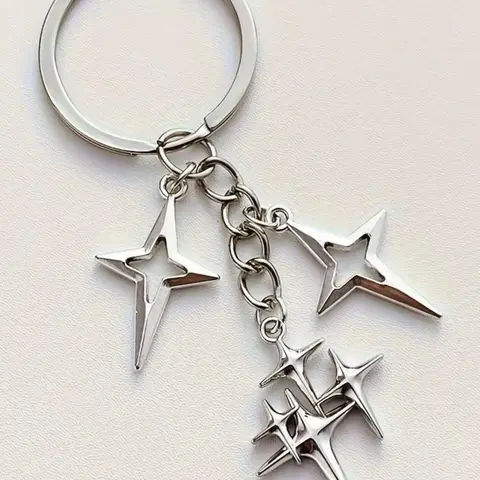 Star Design Keychain, Fashionable Alloy Keychain for Women & Men, Trendy All-match & Exquisite Keychain for Birthday Gift, Keychain for Bags, Cool Keychains, Stylish Keychain