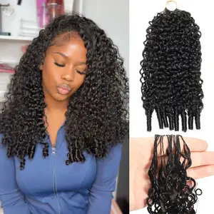 OQ HAIR Crochet Human Hair Burmese Curly Braiding Hair Bundles 50g Knotless Pre-Separated Invisible Crochet Hair Extensions #SummerVibes