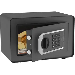 0.5 Cub Safe - Small Home  Safe for , , Documents. Solid Steel Lock Box with Digital   Keypad (Black)