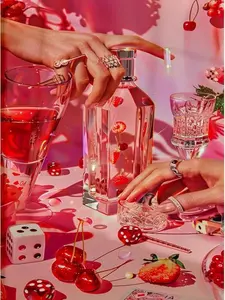 Vibrant Pink Game Night Diamond Painting Kit - Cherry & Jewelry Print, DIY Full Drill Rhinestone Art, Wall Decor for Bedroom