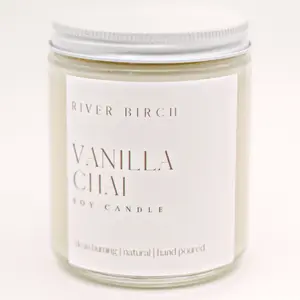 Vanilla Chai - Clear Jar 8.5 oz Soy Candle