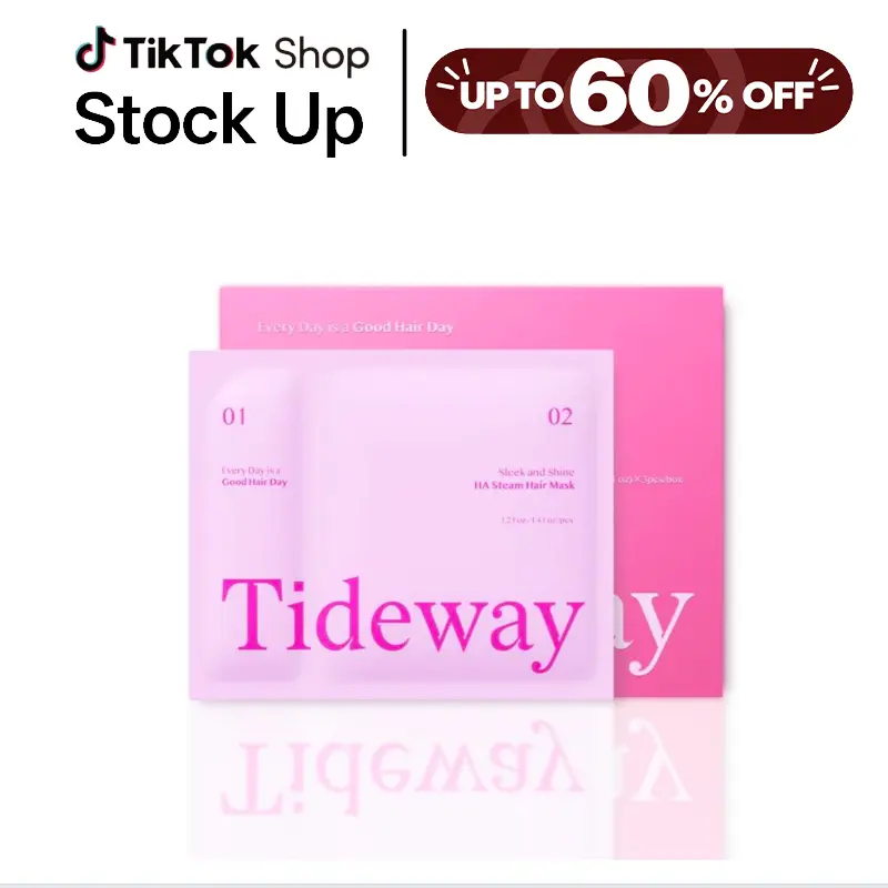 【Pack of 3】Tideway Sleek and Shine 3X Keratin Hair Treatment, 5D Hyaluronic Acid Steam Hair Mask, Restore Moisture and Repair Damaged Hair, 3 PCS Combo Pack, Perfect Present for Man Woman tiktokshopbacktoschool