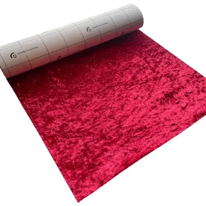 Crushed Velvet Velour Fabric Wrap - Self Adhesive Film Sticker Decal Sheet for Car Interior Furniture Upholstery Drawer DIY Elastic Stretch Peel and Stick