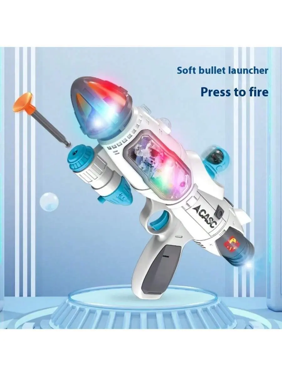 Electric Toy Soft Bullet Gun with Sound & Light Effects for Boys Girls Battery Powered Grey ABS Material 3-6 Years Birthday Party Gift