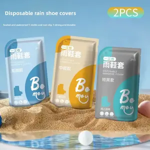 Disposable Rain Shoe Covers, Waterproof Non-Slip Shoe Protectors, 2PCS Portable Rain Boots for Adults & Kids, Outdoor Travel Essentials