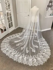 Style CV28 Wide Chantilly Lace Edge Cathedral Veil