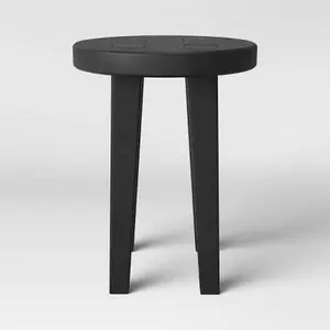 Woodland Short Carved Wood Table Black - Threshold