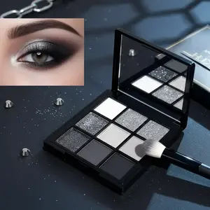 Metallic Shimmering Eyeshadow Palette, Matte & Shimmer Shades, Punk Style, Perfect for Bold Eye Makeup, Ideal Halloween Gift, Festival Essential