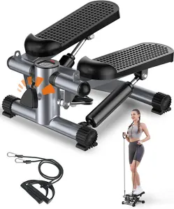 Steppers for Exercise,Mini Stepper with Exercise Equipment for Home Workouts,Hydraulic Fitness Stair Stepper with Resistance Band & Calories Count 350lbs Weight Capacity