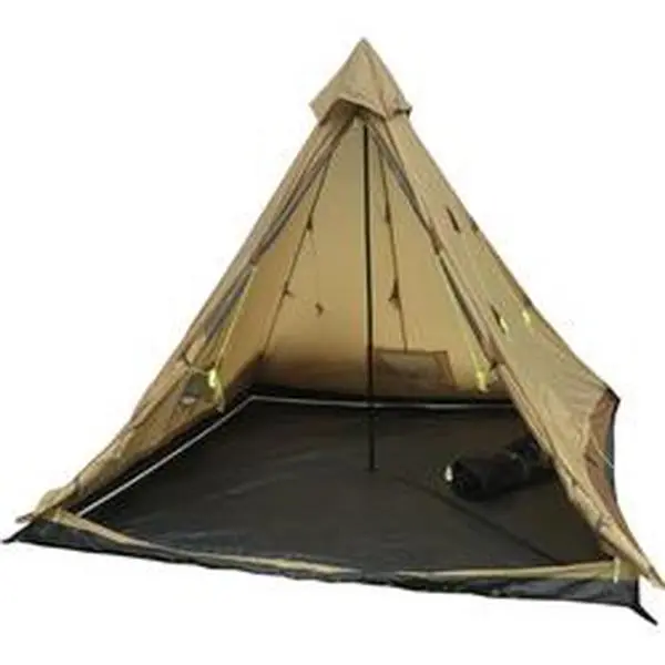 Tee-pee Tent for 6 Persons, 4-Season Family Camping Shelter with 94.5" Stand-Up Height, Waterproof 100% Polyester, 15 lb Carry Weight, Zipper