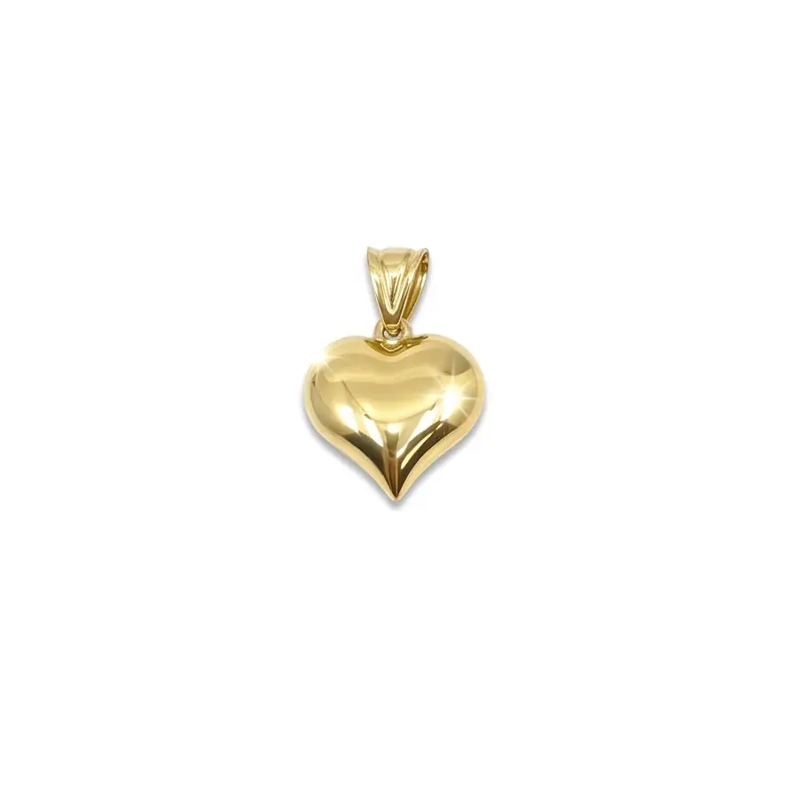 10k Gold Inflated Heart Pendant