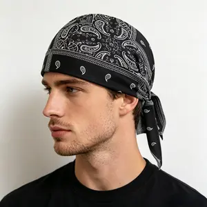 Paisley Pattern Cooling Headscarf Set, Motorcycle Pirate Headscarf Helmet Liner, Elastic Fit, Hand Washable, Multifunctional Outdoor Accessory