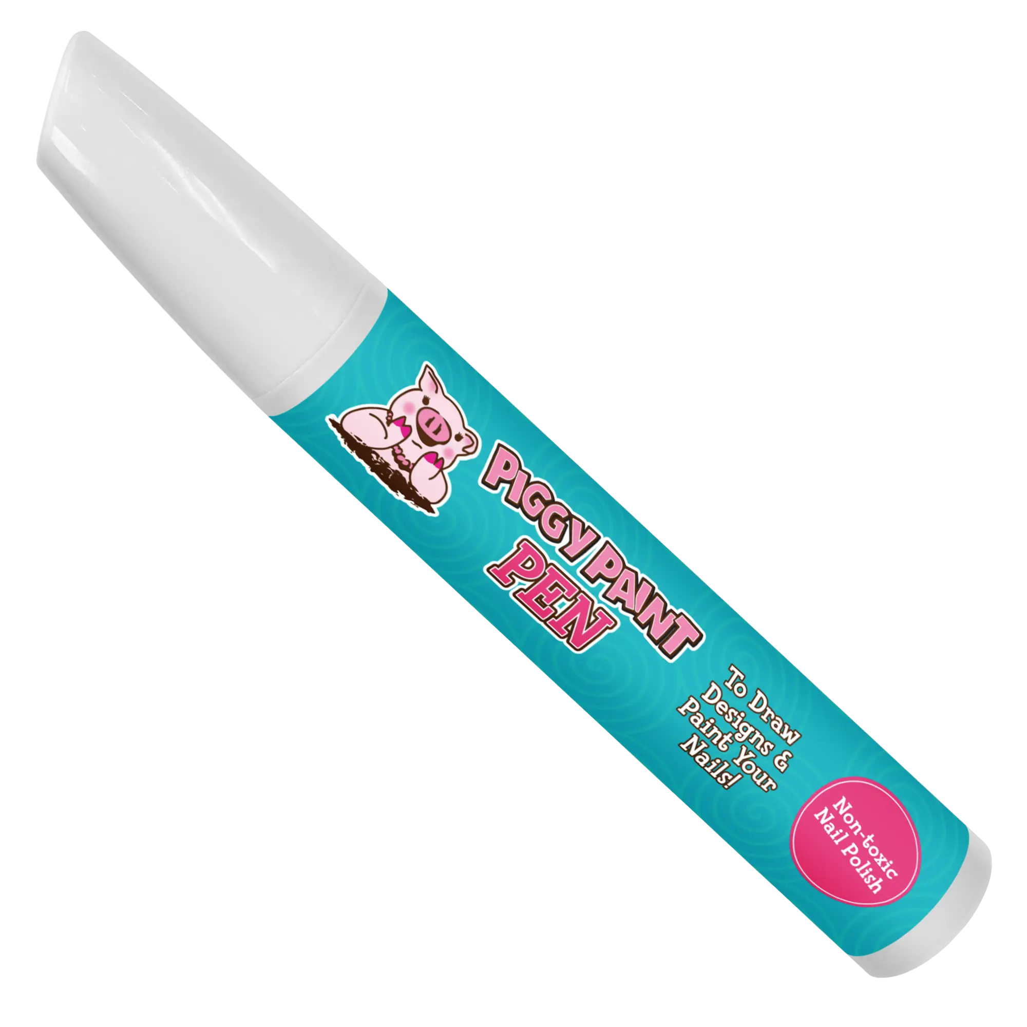 Twirly Teal Piggy Paint Pen - Kids Non-Toxic Nail Polish for Safe Creative Nail Art Designs