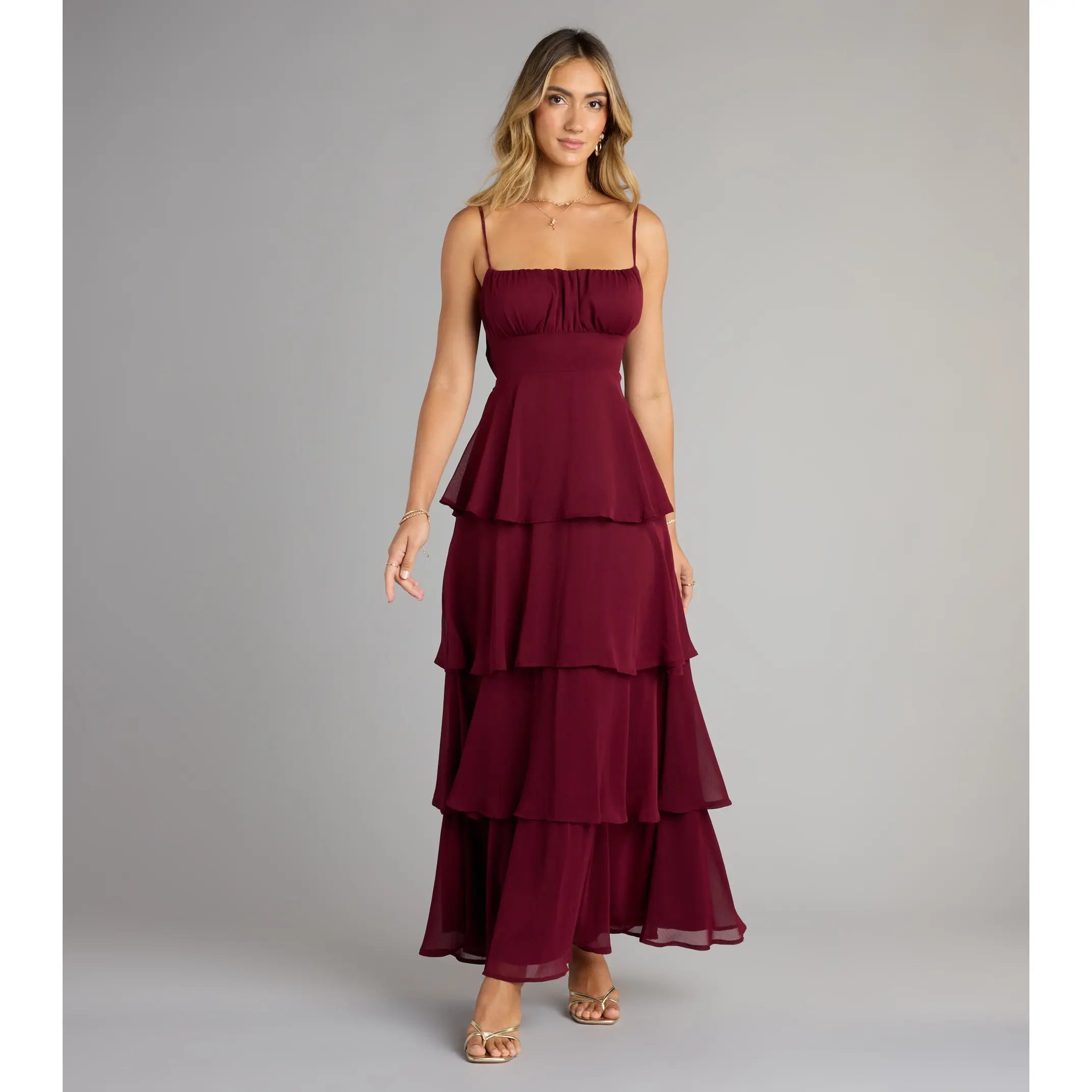 Evening Soire Chiffon Maxi Dress - TikTok Shop