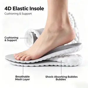 Cloud Support 4D Soft Massage Insoles, Breathable Shock Absorbing Memory Foam Insoles for Men Women, Non-Slip Arch Support Cushion Inserts, Trimable for Daily Sports Casual Shoes