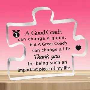 Coach Gifts Soccer Football Coach Acrylic Thank You Gifts for Runner Baseball Softball Volleyball Coaches Keepsake - Acrylic Puzzle Plaque