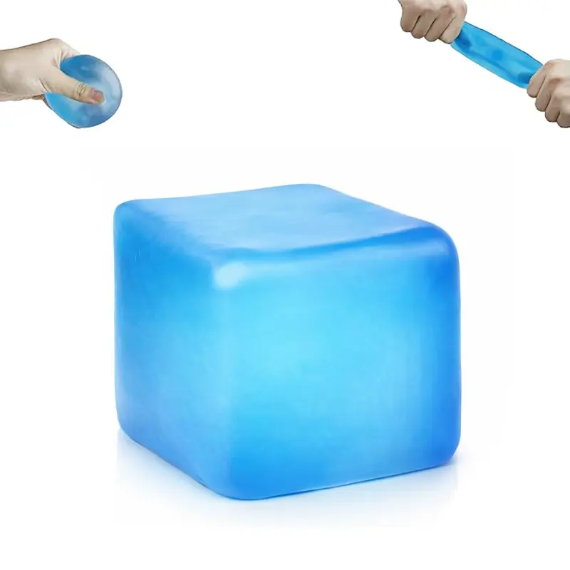 Giant Stress Cube 5cm/1.97in Ice Cube Squishy Fidget Toy Slow Rising Gel Filled Sensory Squeeze Cube for Desk Classroom Office Party Favors