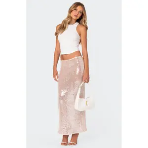 Edikted Women's Riki Sheer Sequin Maxi Skirt - Multicolor