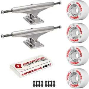 Independent Skateboard Package - 159 (8.75") Trucks, Powell Peralta G-Bones White Wheels, Amp 5 Bearings