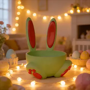 Resurrection Jesus Easter Rabbit Egg Decoration, Party Candy Bowl Ornament, 3D Printed Storage Piece, Perfect for Festive Celebrations