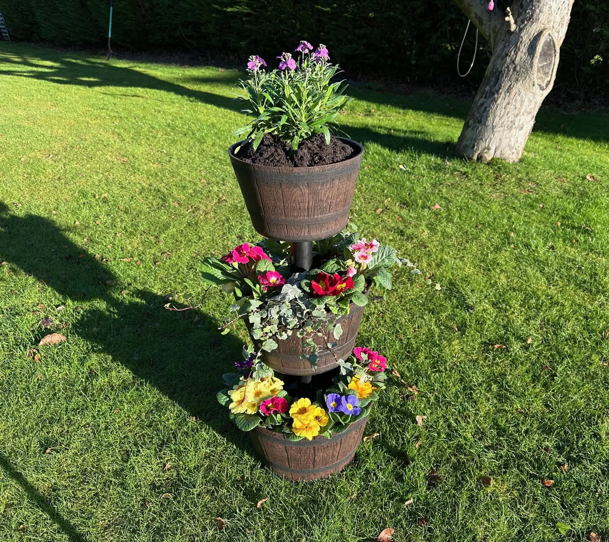 Jennings 3-Tier Whiskey Barrel Planter Pot Outdoor