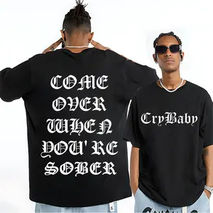 Summer Lil Peep Come Over When You're Sober Tour print T Shirt Men vintage clothing Oversized short sleeve Pure Cotton graphic tee shirts Casual Top