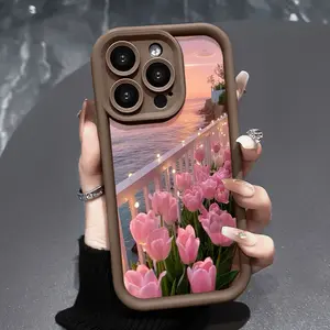 Phone Case for iPhone 16 Pro Max 15 Plus 14 13 12 11 XS XR Seaside Anti-Scratch Shockproof Soft Silicone Protective Cover