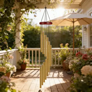1pc Metal Wind Chime, Zen-Inspired Outdoor Garden Decoration, Melodic Sound Hanging Wind Catcher, Perfect for Patio, Yard, Gift