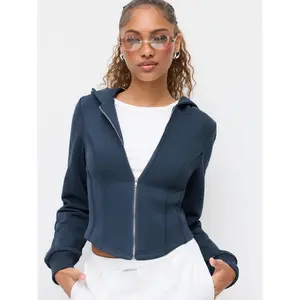 Cider Cotton-blend Long Sleeve Zip Through Cinched Waist Hoodie SwimWeek